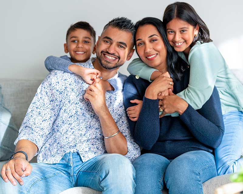 Young family happy at home