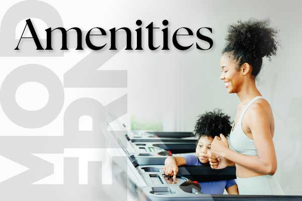 Mother and daughter in a fitness center